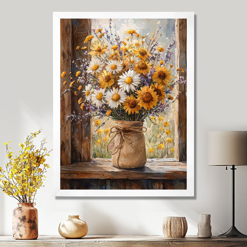 Galloway - Floral Canvas Prints, 20" H x 12" W, Single Picture Framed Print, White