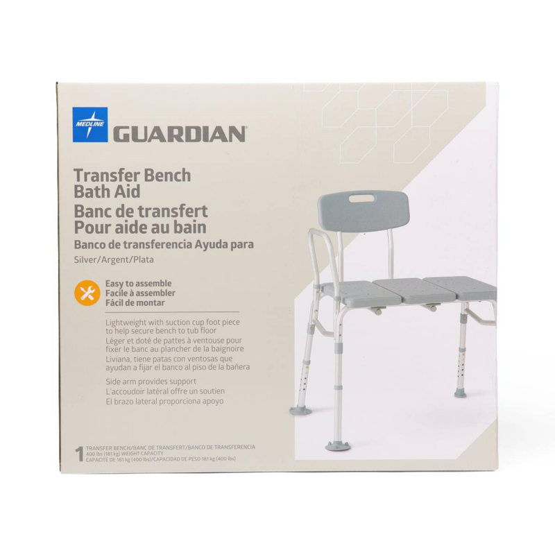 Transfer Bench With Backrest And Pushbutton Height Adjustment