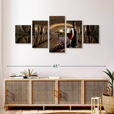 Ensemble de vinerie sur toile 5 pièces