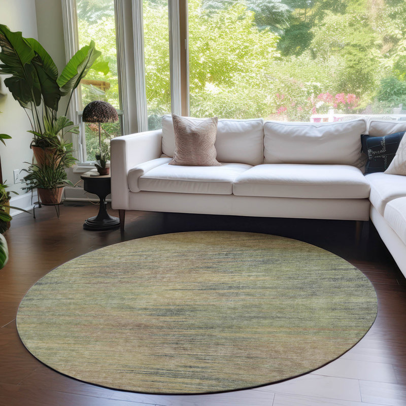  Tapis de porte d'extérieur antidérapant Malchow, Rond 8 pi