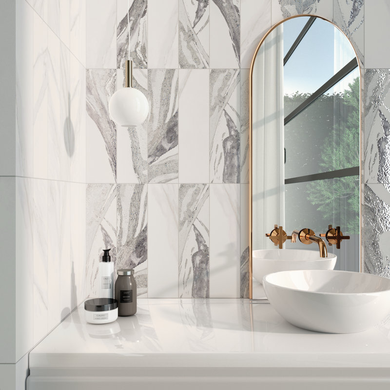 Amala 30 In. X 12 In. Glossy/Matte Porcelain Wall Tile (6.3 Sq. Ft./Case), Cloud