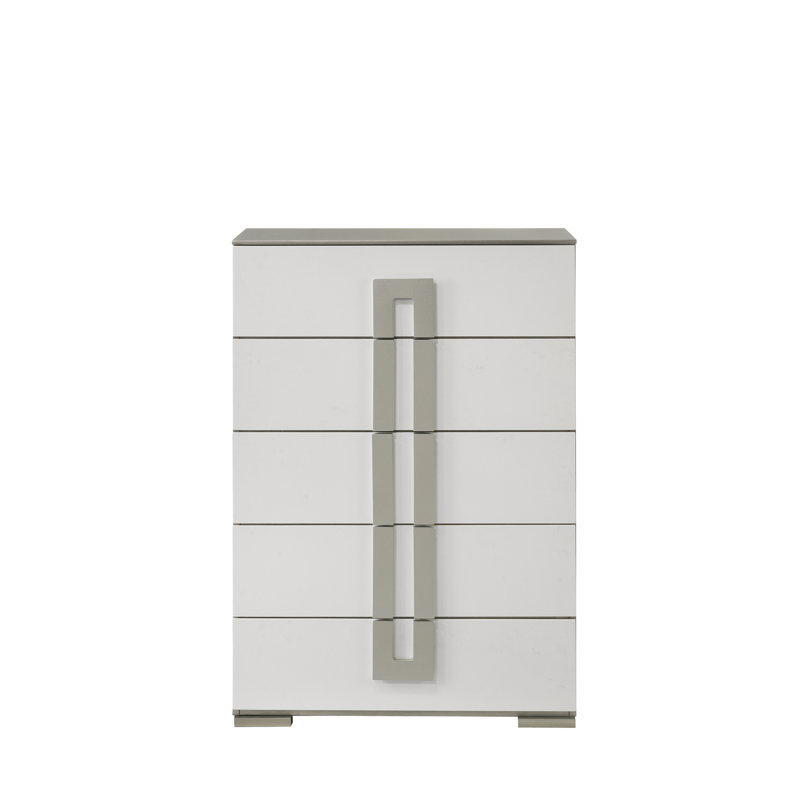 Commode 5 tiroirs de style contemporain en bois
