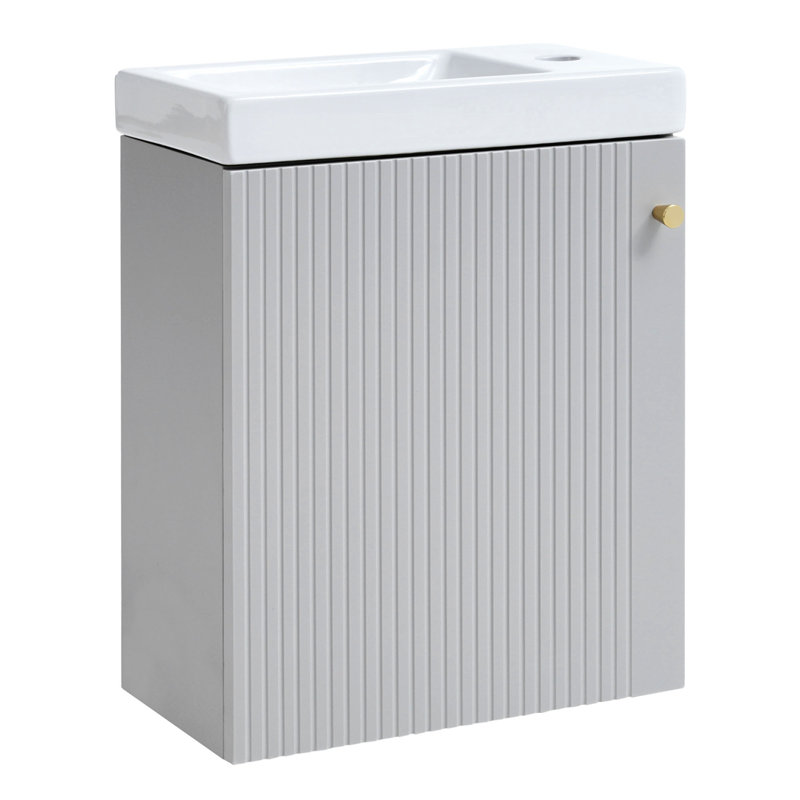 Meuble-lavabo mural 16 po, Gris