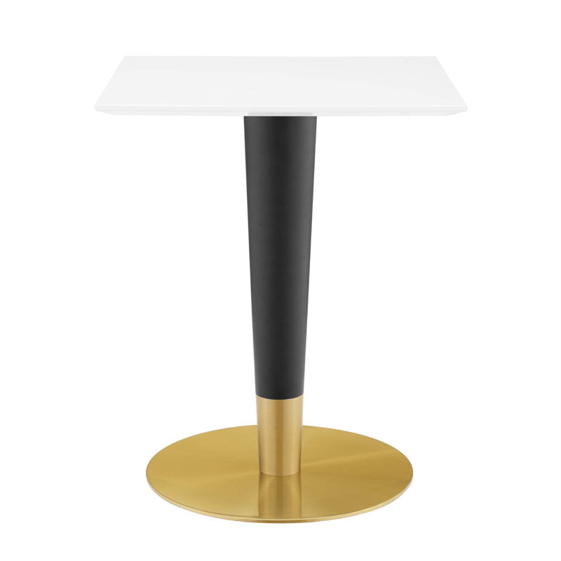 Table de salle à manger Zinque, L 23,5 po x L 23,5 po, Blanc