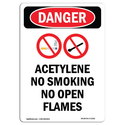 Acetylene No Smoking Danger Sign