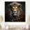 Lion couronné en majestueux I - décoration murale animal lion