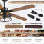 Ventilateur de plafond de style campagnard avec lumière et télécommande 48/56 "-1749669263-1750255073