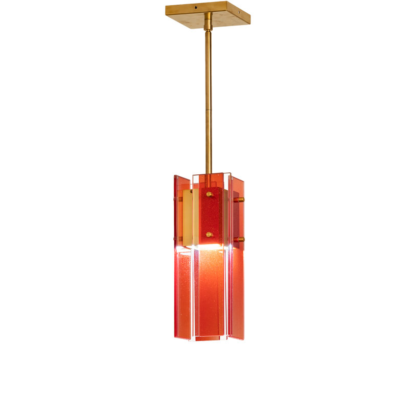 Luminaire suspendu géométrique à 1 lumière Shutter