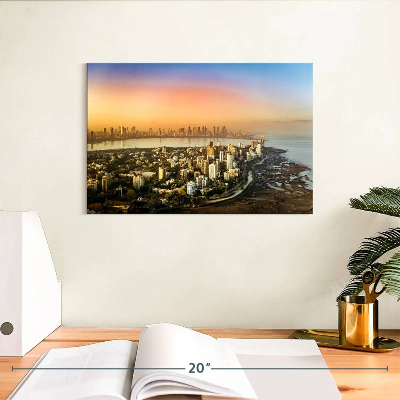Ravi Mumbai City Skyline Aerial, 8" H x 12" W