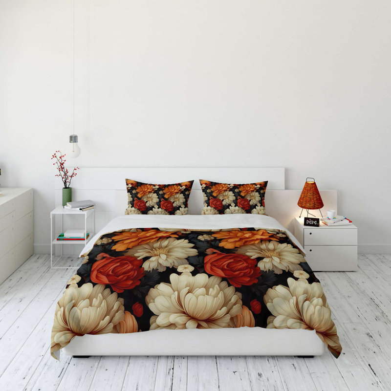 Elegant Single Quilt Cover Set, 100% Cotton Blend (70% Polyester / 30% Cotton), 53.1 x 78.7 inches | Includes 31.5 x 31.5 inch Pillowcase | Machine Washable, 120 Thread Count, Button Closure for Duvet, Stylish and Comfortable