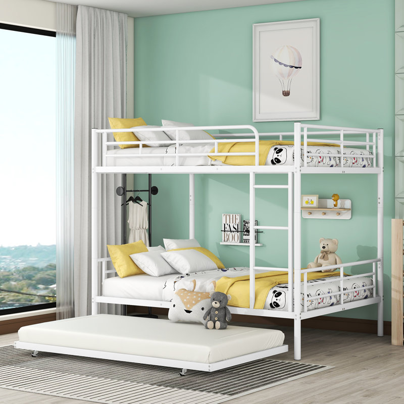 Lit pour enfant Alaila, Blanc, Double sur double
