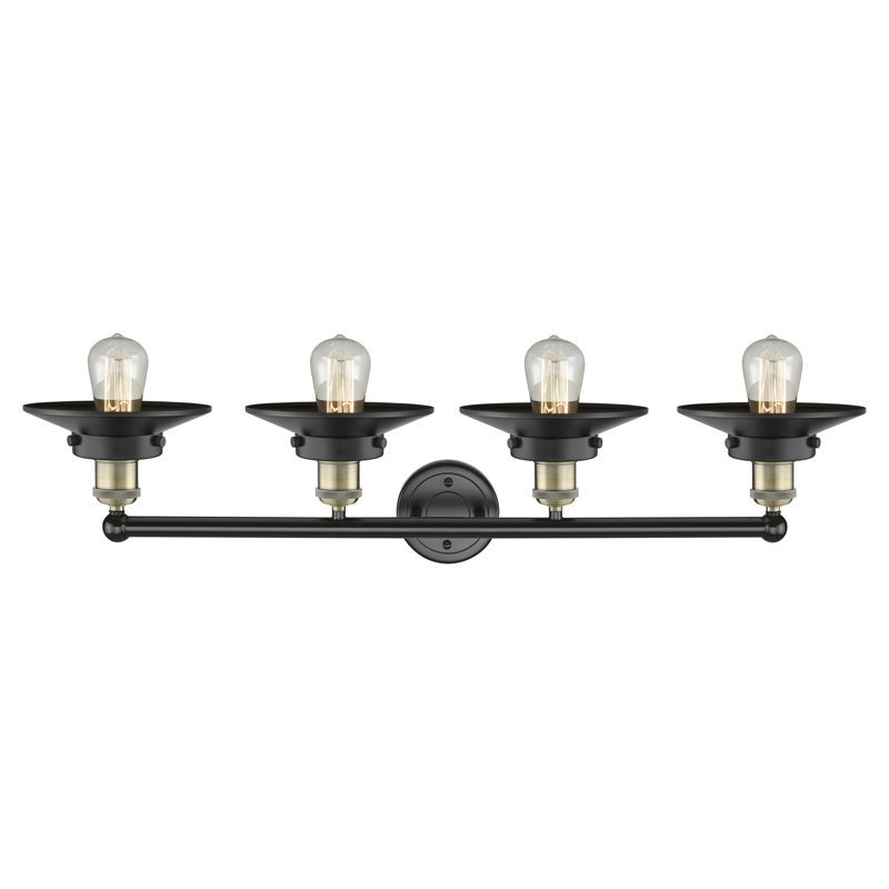 Krysia 4 - Light Dimmable Vanity Light, Matte Black, Black Antique Brass