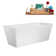 59" Streamline Soaking Freestanding Tub and Tray With Internal Drain