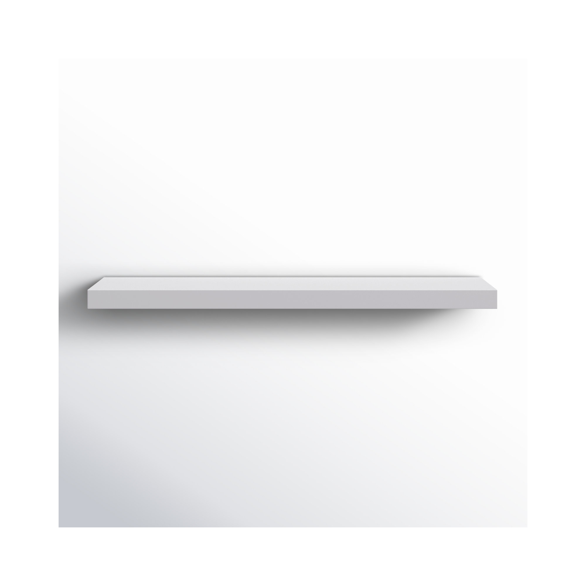 Sherice Floating Shelf, White, 1.97" H x 43.21" W x 10.24" D