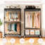 70 po H, support à vêtements 300 lb, armoire à vêtements avec tablette grillagée