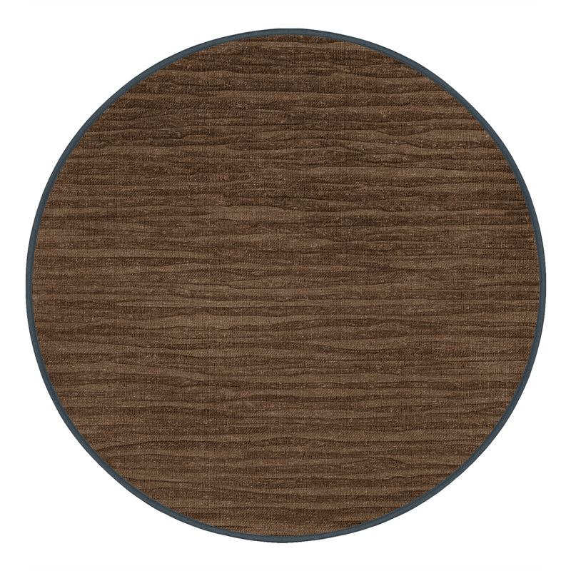 Tapis brun uni lavable à la machine, Rond 3 pi