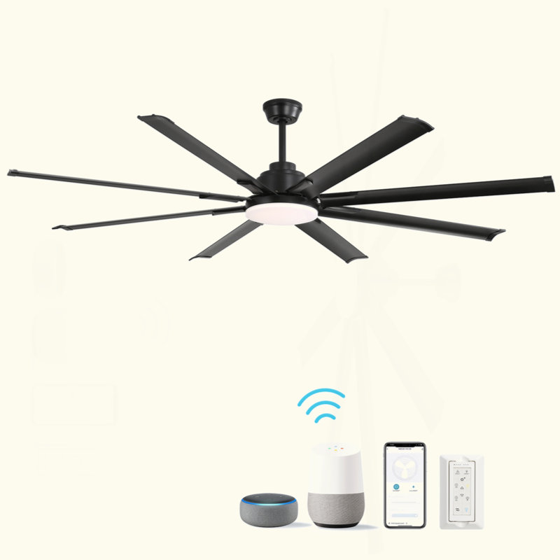 Ventilateurs de plafond modernes de 72 pouces avec télécommande et moteur à courant continu 6 vitesses pour le salon