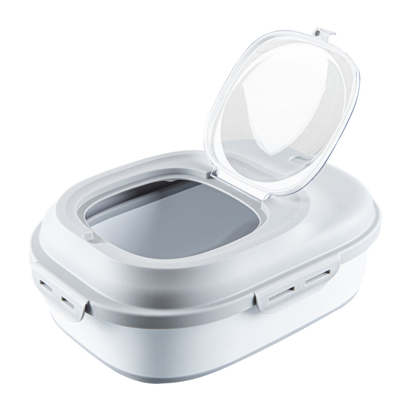 Articles de restaurant - contenant pliable de 17,7 x 13 x 14,8 po, 1 contenant de rangement durable - poignées intégrées, organisateur de maison en plastique gris avec poignées, pliable, pour usage domestique et plus