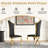 Luxurious Faux Marble Dining Table,70"Luxury Dining Room Table With Curved Cabriole Stainless Steel Legs For Home Office-112290449-112290450-112291356