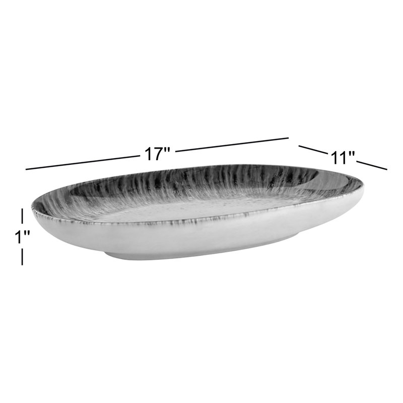 Cypress Grove Stoneware Platter, 1" H x  17" W x 11" L