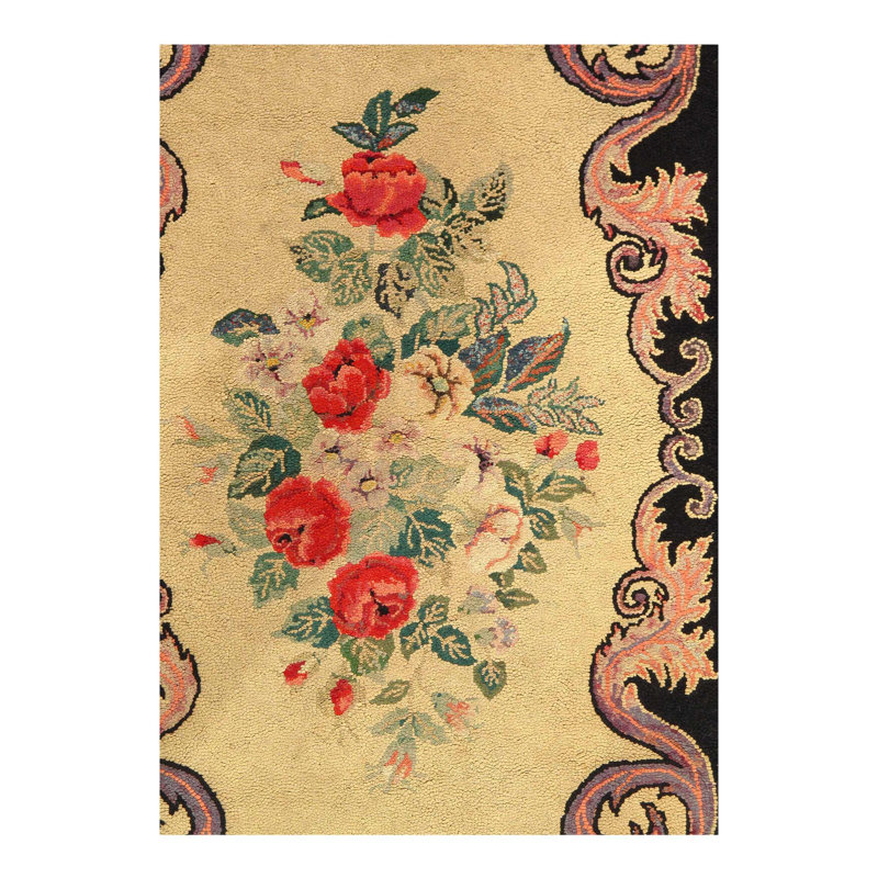 Isabelline American Antique Hooked Rug 2'4'' X 4'7''