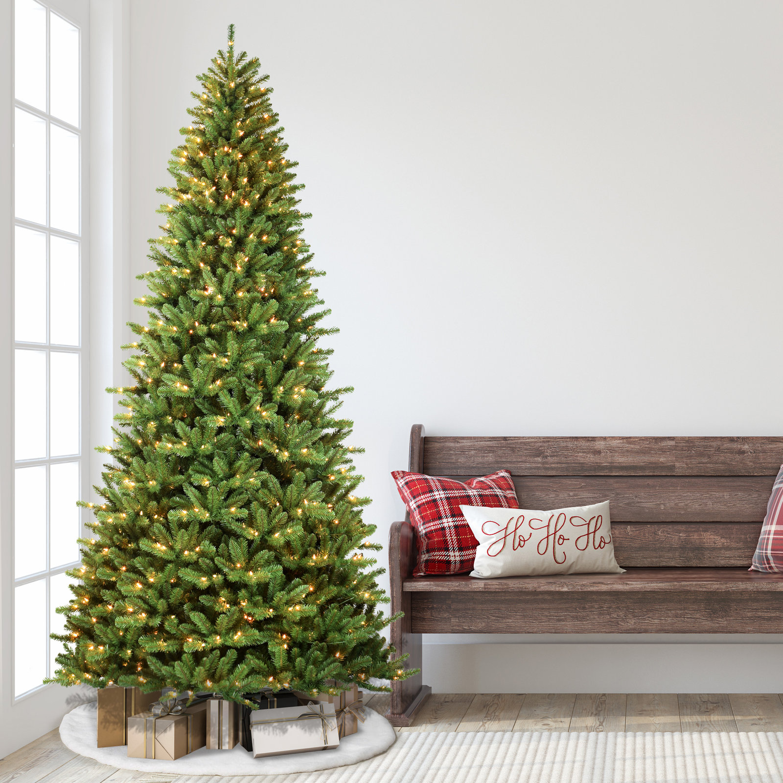 Lighted Artificial Fir Christmas Tree, 12' H