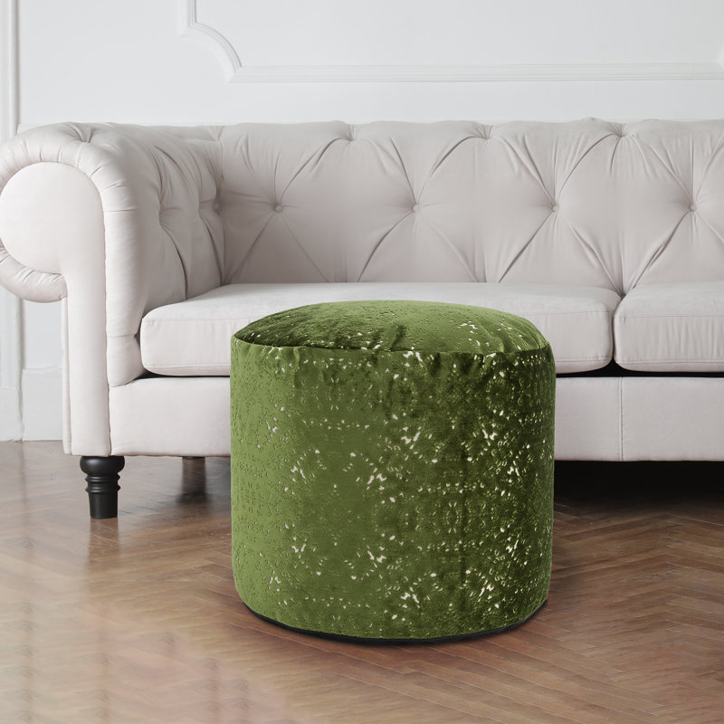 Pouf rond de 22 po de largeur, Émeraude