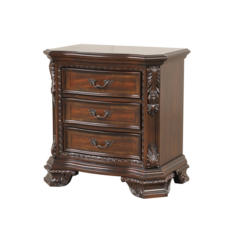 Ensemble de chambre à coucher Bharata, Très grand, 4 Pcs: Bed, Dresser, Mirror, Nightstand