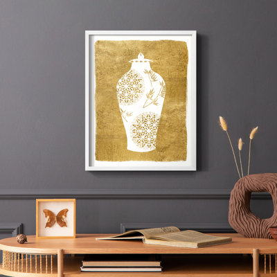 Golden Urn II Framed Print - Solid Wood