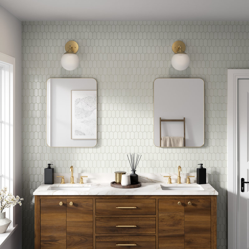 Omni™ 10" x 12" Porcelain Honeycomb Mosaic Tile, Ivory