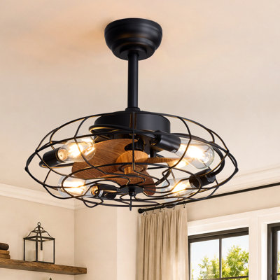 Ventilateur de plafond à cage 20 "avec moteur à courant continu silencieux et télécommande