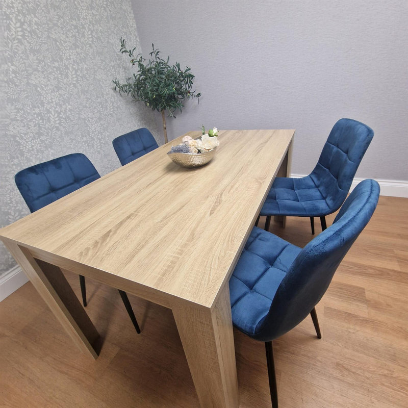 Rihann 4 - Person Dining Set, Blue