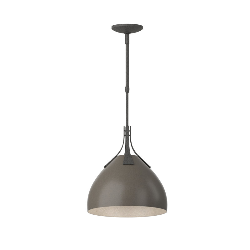 Summit 1 - Light Single Dome Pendant, Dark Smoke, Natural Iron