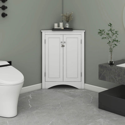 Armoire de rangement triangulaire pour salle de bain avec tablettes réglables