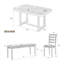 Ensemble de table de salle à manger en bois d'hévéa Trexm 6 pièces avec placage en bois massif et coussin moelleux-1034206716