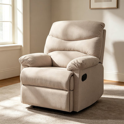 Fauteuil inclinable beige en tissu tissé