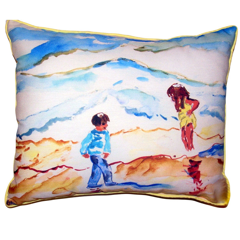  Housse et insert de coussin rectangulaire d'extérieur Wading at the Beach, 20 po x 24 po