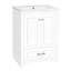 Meuble-lavabo de 61 cm avec lavabo en céramique, lignes élégantes, construction robuste, tiroir spacieux, style moderne, céramique, organisé