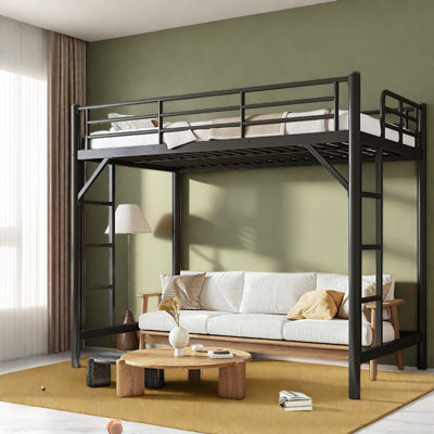 Lits peu encombrants, structure simple en mezzanine en métal de style moderne pour la maison