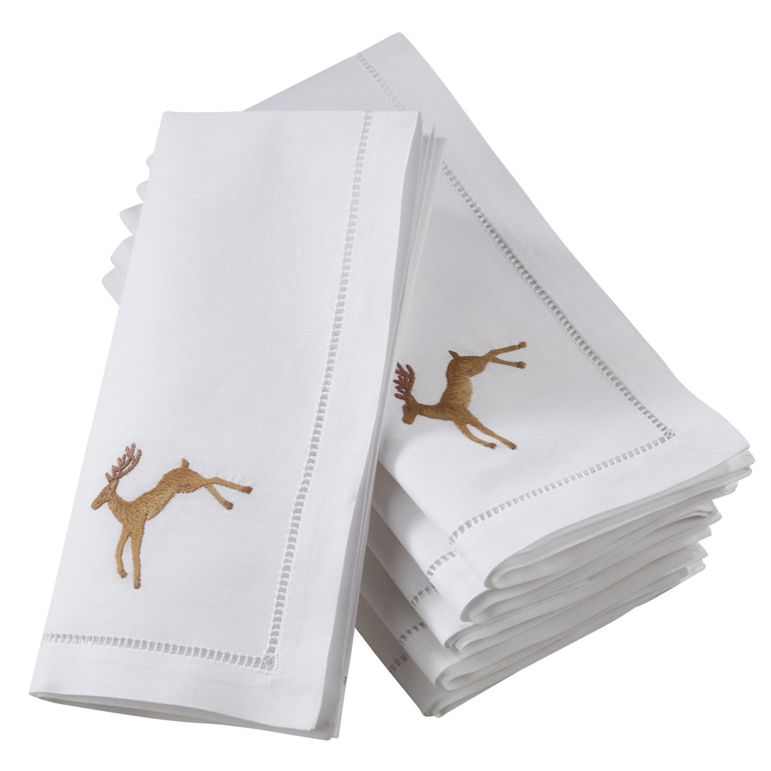 Salerno Cotton Embroidered Square Napkin (Set of 6) The Holiday Aisle®