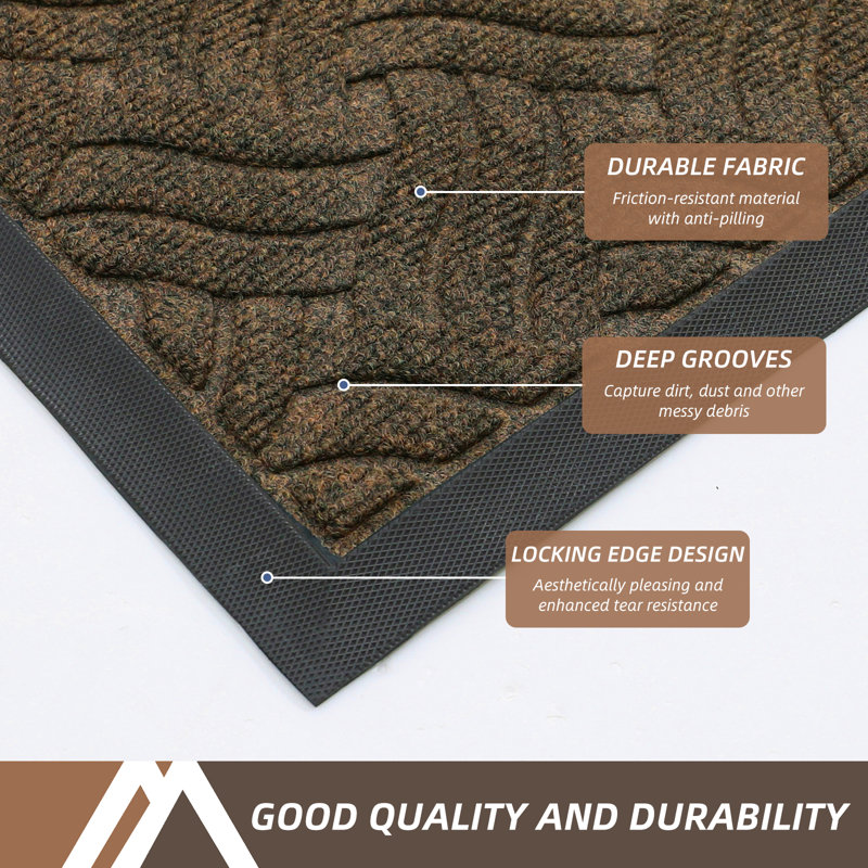 Heavy-duty Indoor/outdoor Rubber Doormat - Deep Tread Design For Superior Dirt Trapping, All-weather Durable Floor Mat, Brown