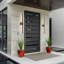 Matte Black 80cm H Integrated LED Frosted Glass Outdoor Sconce