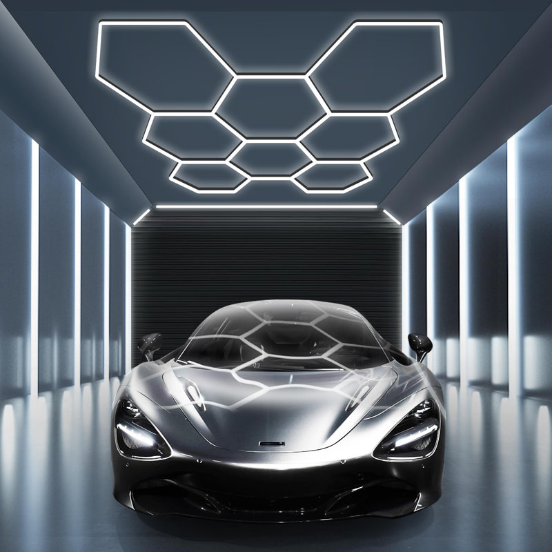 35 lumières de garage hexagonales à DEL