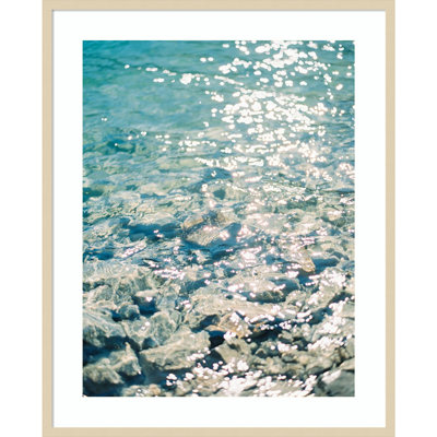 Sunny Day And Glacial Water by Justine Milton Wood Framed Wall Art Print