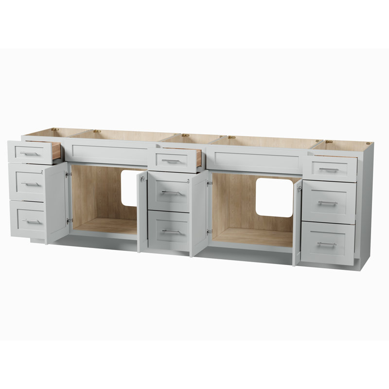 Base de meuble-lavabo double 105 po Disar, Gris