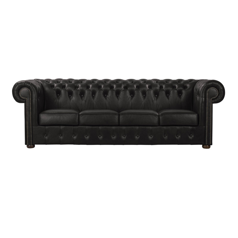 Tamberg Genuine Leather Sofa, 4, Black