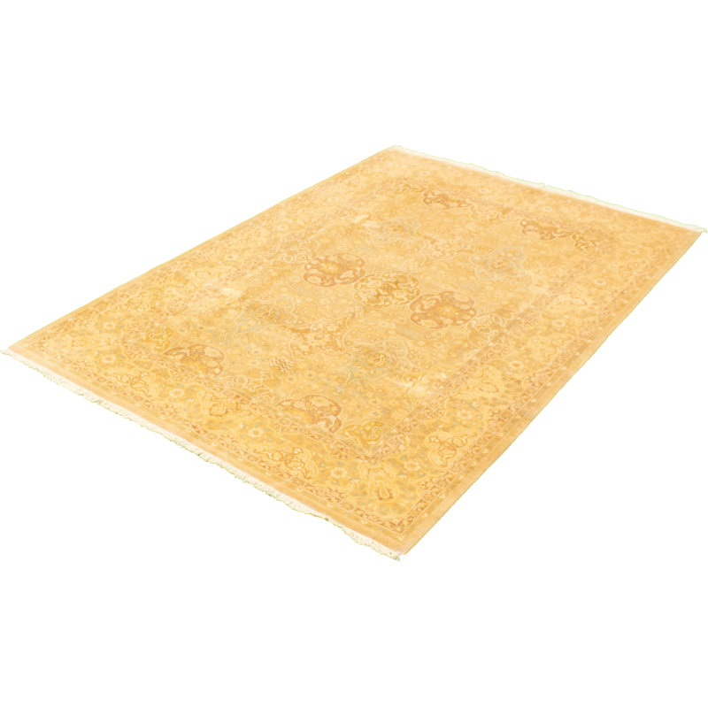 Tapis unique en laine noué à la main kaki clair nouvel âge pako 6 pi x 9 pi 1 po Nouvel Âge