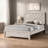 Neutral Gray Rustic Full Size Wooden Bed Frame, Geometric Chevron Pattern for Residential Bedroom Use