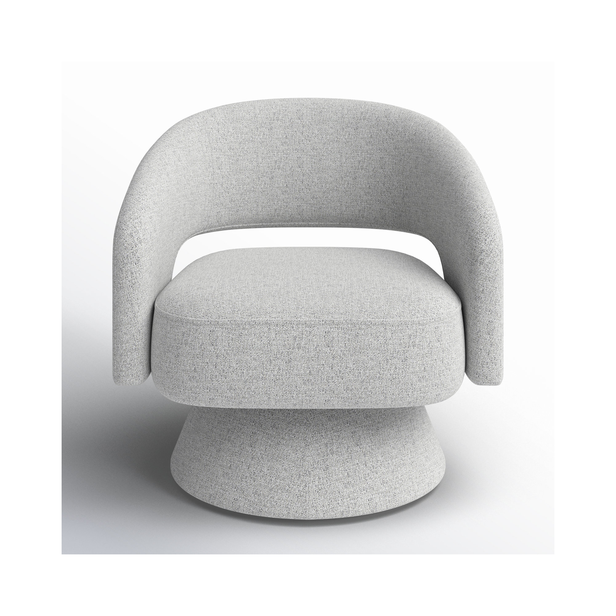 Bhupendra Swivel Accent Chair, White (Multi-colored)