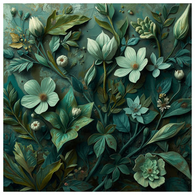 Couvre-lit matelassé vert Botanical Illustration toutes tailles